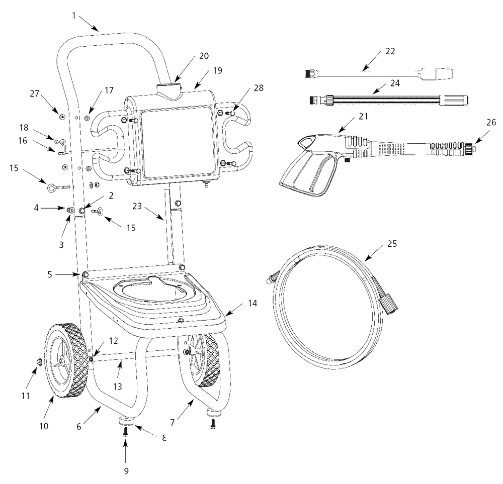 Assembly Parts Diagram and Parts List for PW2052V2AI  Campbell Hausfeld Pressure Washer